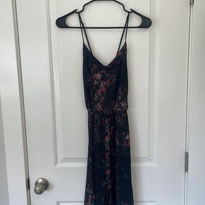 Black & Pink Tildon Floral Spaghetti Strap Maxi Dress